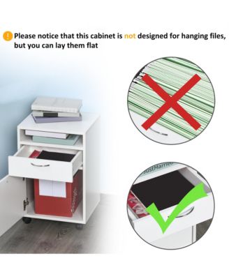 Rolling File Storage Cabinet Document Shelf Drawer Home Office