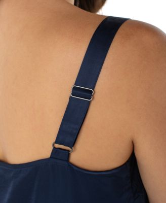 Women's Lace Trim Satin Tank Top