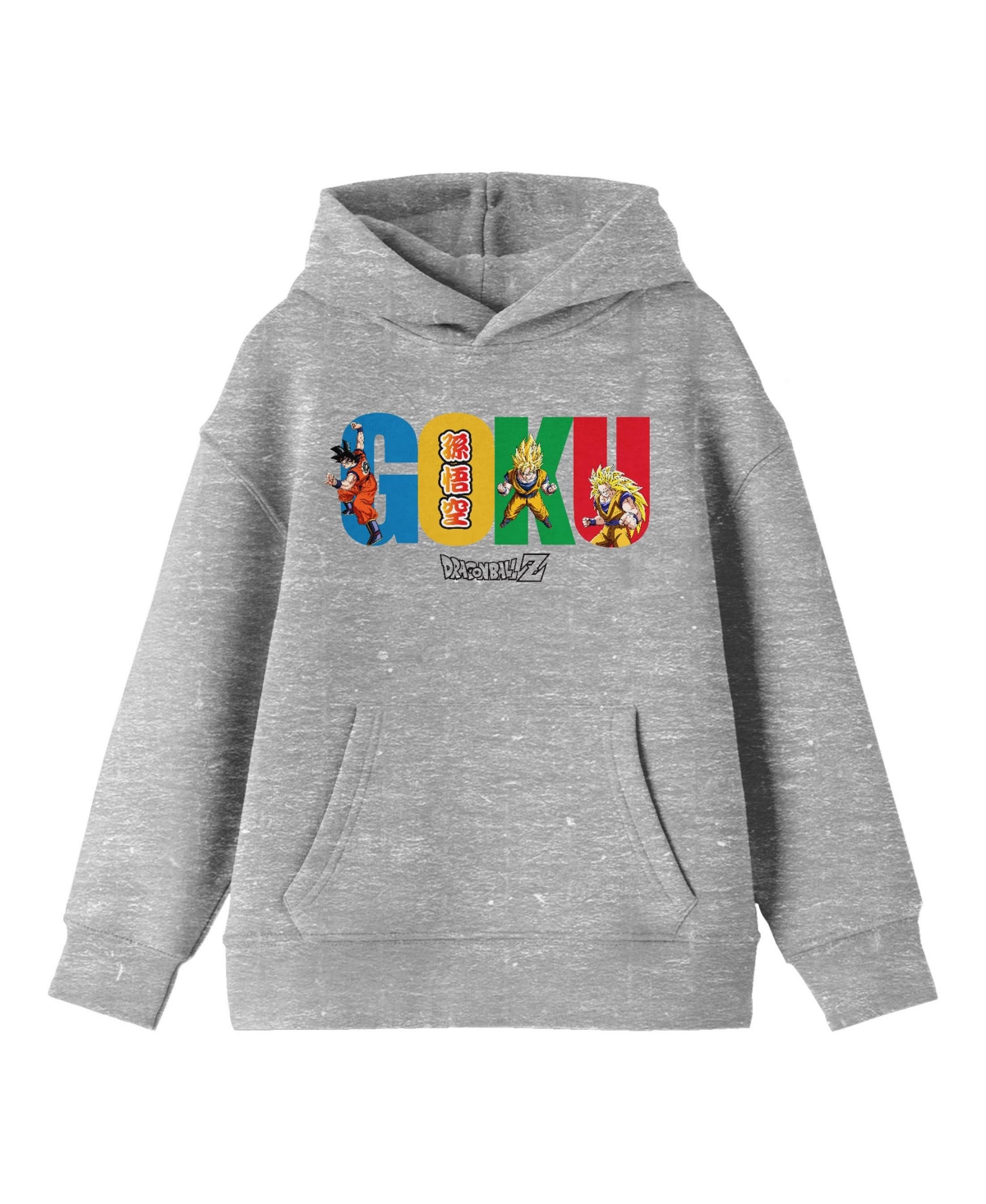 Dragon Ball Z Multiple Goku Youth Heather Gray Hoodie-l
