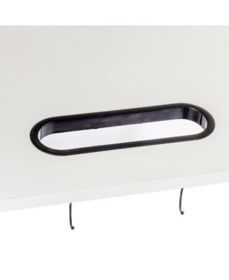 CASAINC 1Pc Particle Board & MDF Adjustable Shelf, Towel Bar & 5 Hooks Bathroom Wall Cabinet