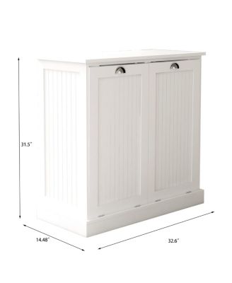 Two-Compartment Tilt-Out Laundry Sorter Cabinet with Hidden Storage
