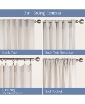 Textured Double Ruffle Rod Pocket Curtains Pair, 52"x84"