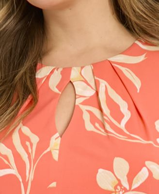 Plus Size Printed Sleeveless Midi Dress