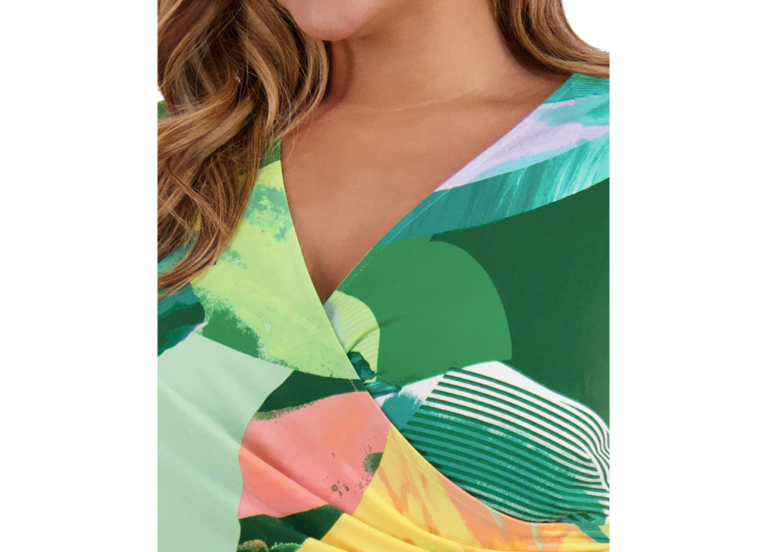 Plus Size Surplice Jersey Maxi Dress
