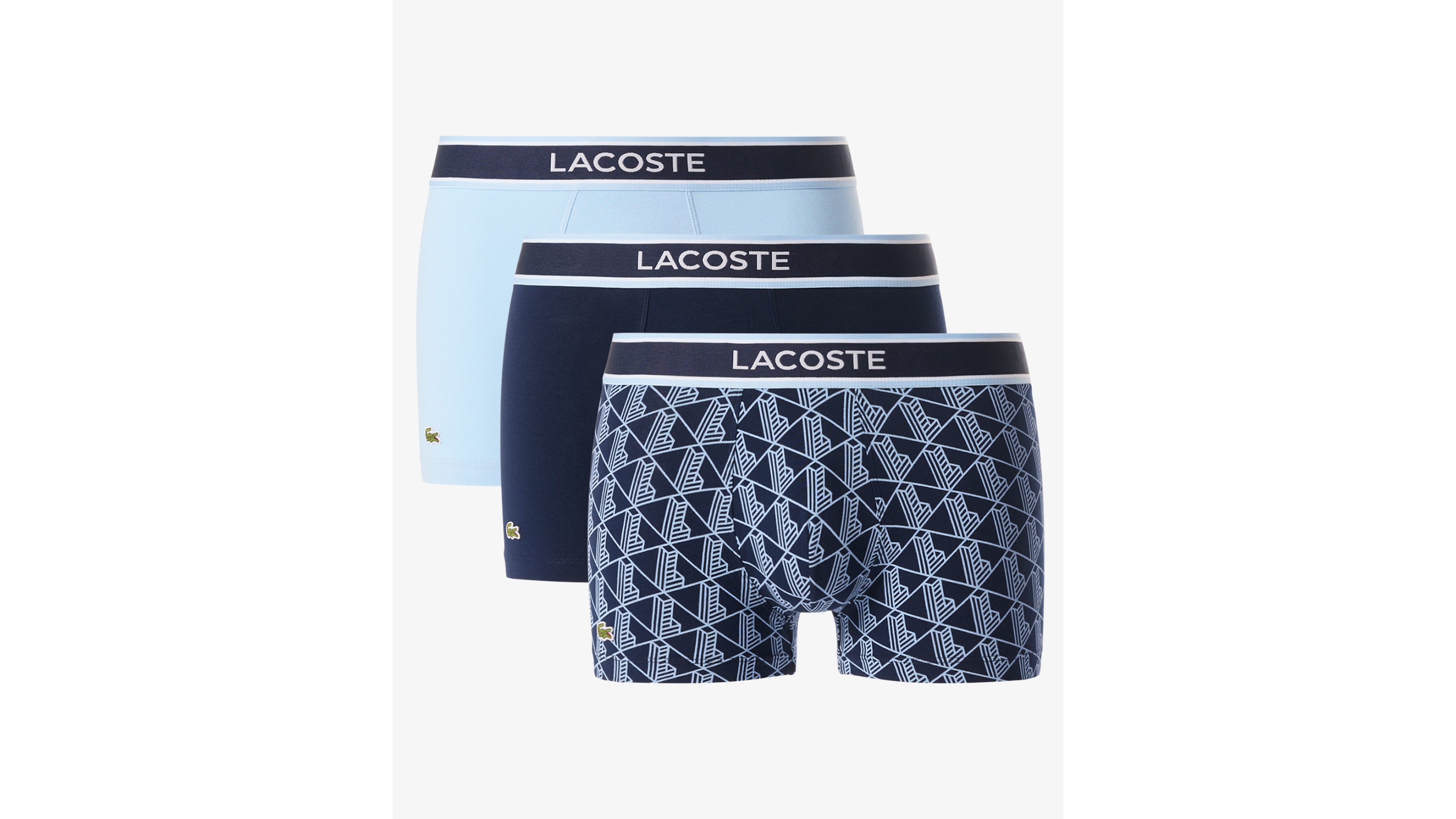 Lacoste Men's Monogram Trunks, 3-Pack
