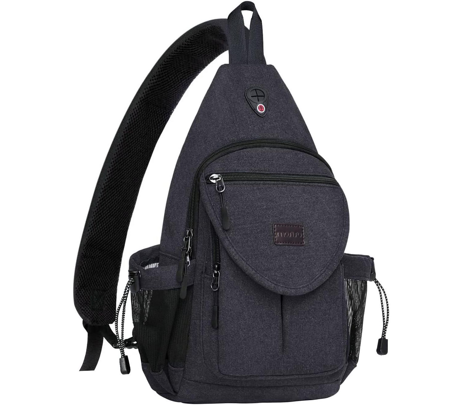 Canvas Sling Backpack with Anti-Theft Pocket - Water-Resistant Crossbody Hiking Daypack for Travel