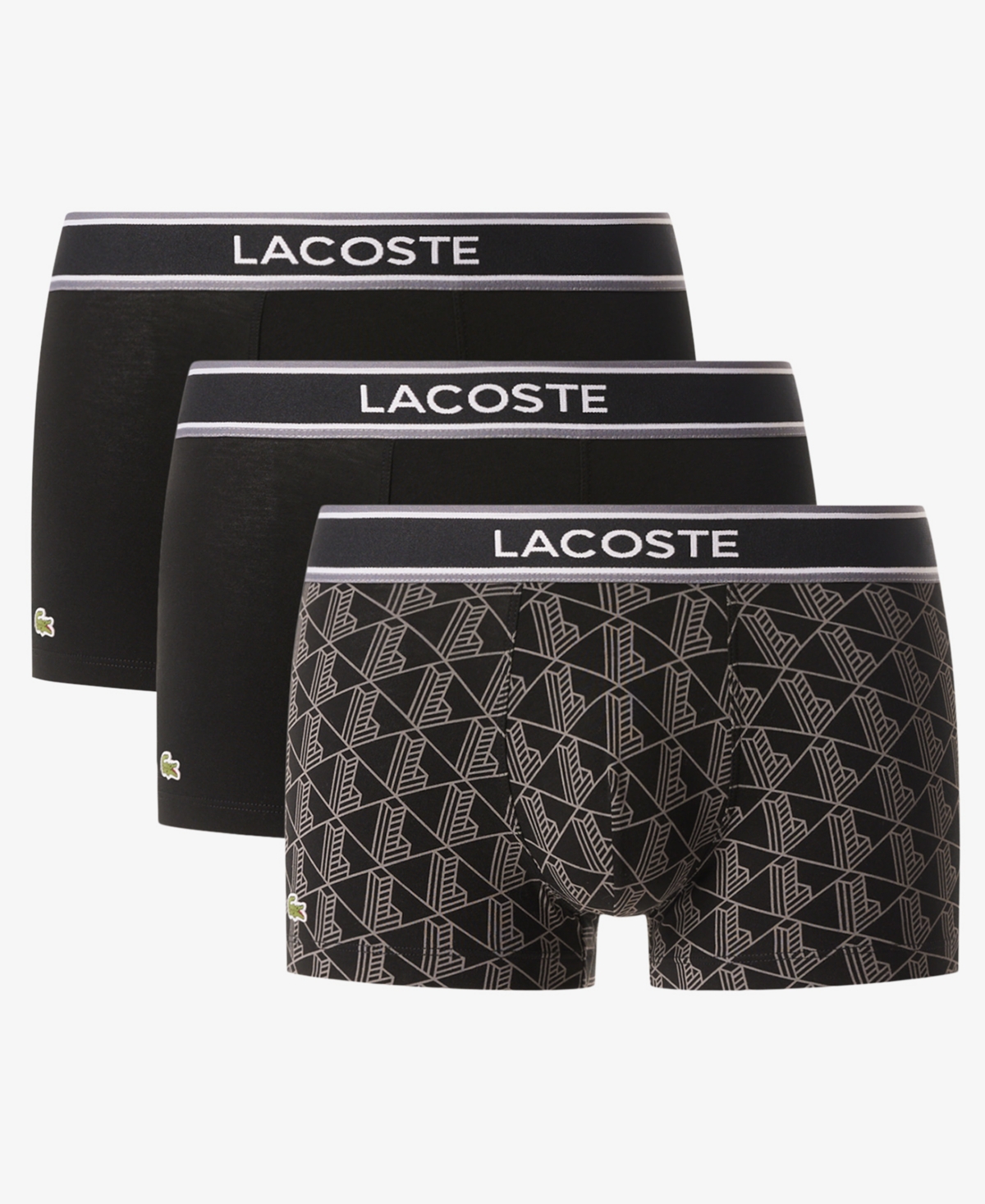 Lacoste Men's 3-Pack Monogram Trunks