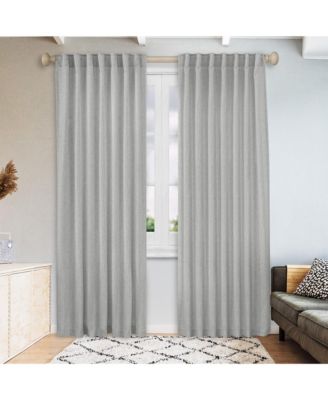 Linen Blend Light Filtering Curtains for Living Room (2 Panels), 52"x84"