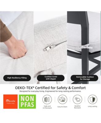 Modern 2-Piece Aluminum Swivel Bar Chair Set with Sunbrella Cushions