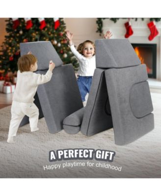 10-Piece Modular Kids Play Couch, Toddler Sofa Set with Removable Covers for Playroom