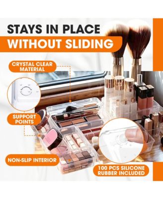 25 Piece Clear Plastic Drawer Organizer Set