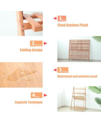 Introducing the Premium 3-Tier Bamboo Plant Stand,Durable, Space-Saving & Easy Assembly,Hanging Rack for Patio/Garden