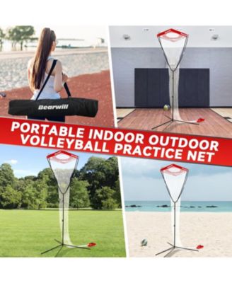 Volleyball Setter Trainer Net - Adjustable Angle & Height (8-13FT), Training Equipment for Serving, Spiking, Setting - Indoor & Outdoor