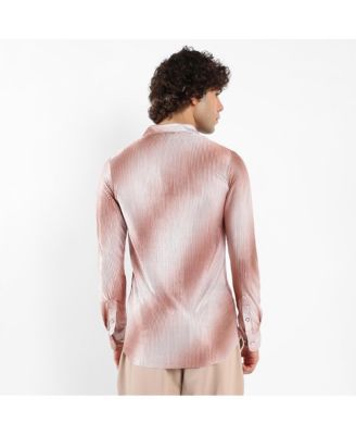 Men's Ombre-Pleated Shirt