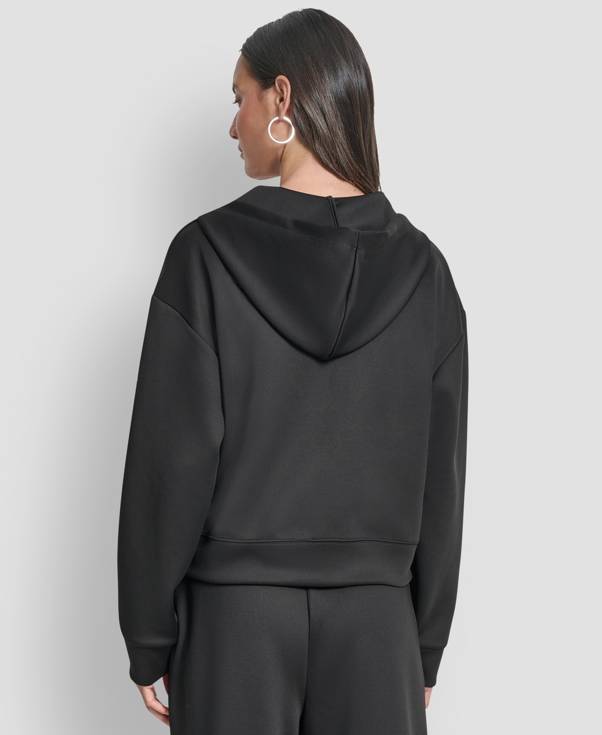 Dkny Women's Long-sleeve Scuba Zip-up Jacket In Black