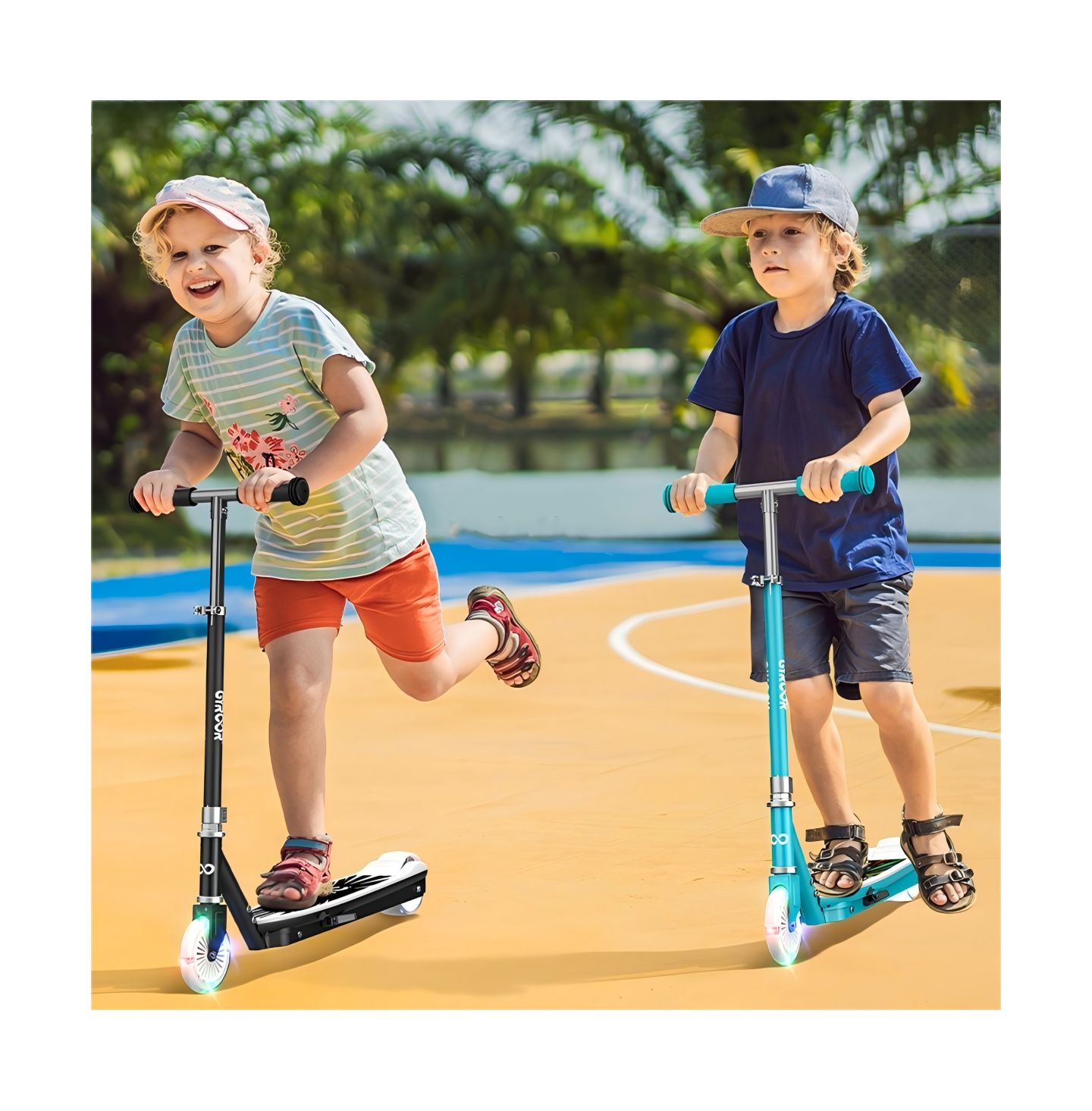 Детская игрушка Everyfun Electric Scooter with Adjustable Handlebar and LED Lights, Supports up to 110 lbs, Ages 5-10 — фото 5