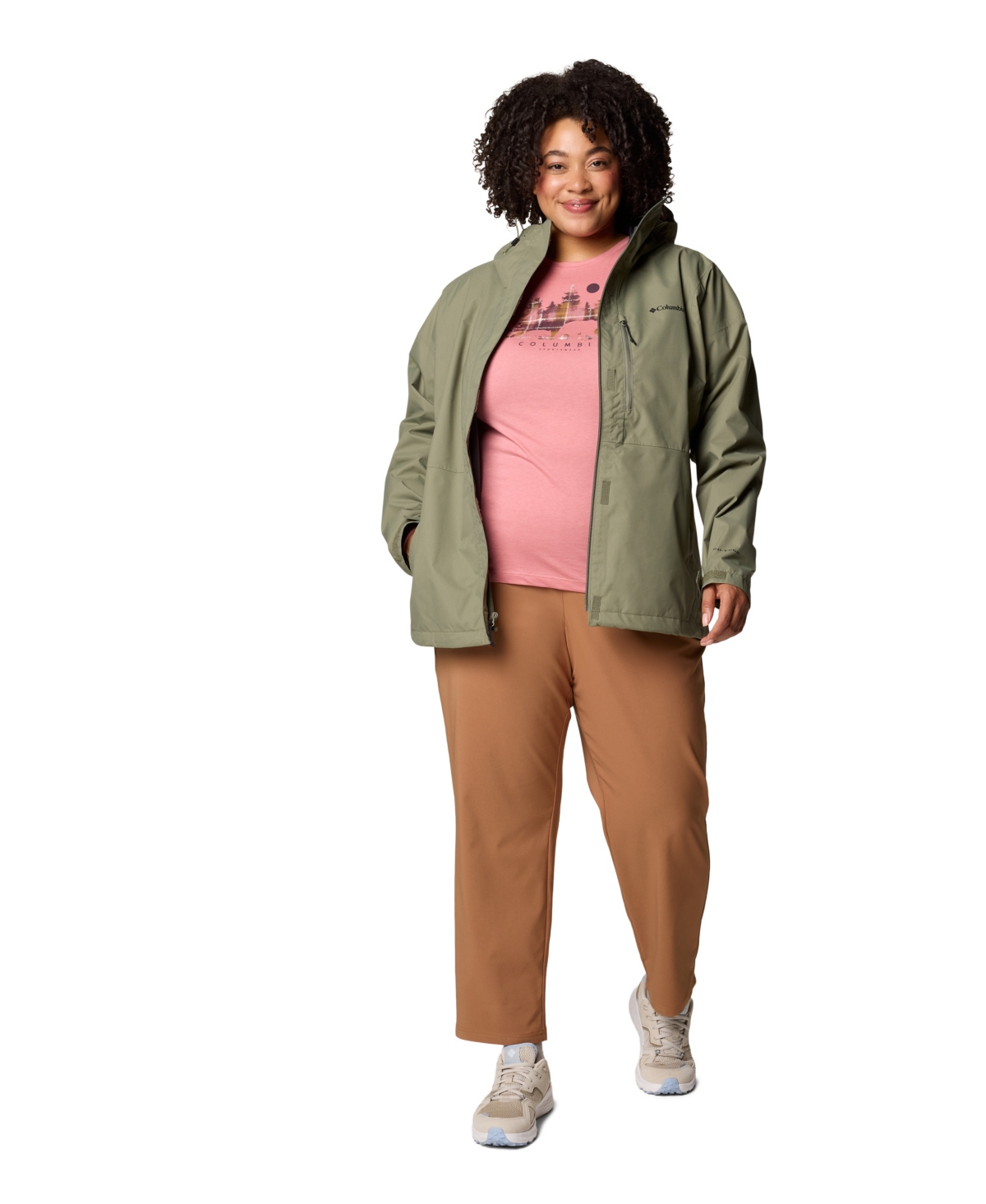 Columbia Plus Size Hikebound Ii Hooded Jacket In Green