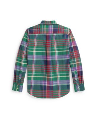 Big Boys Plaid Brushed Cotton Oxford Shirt