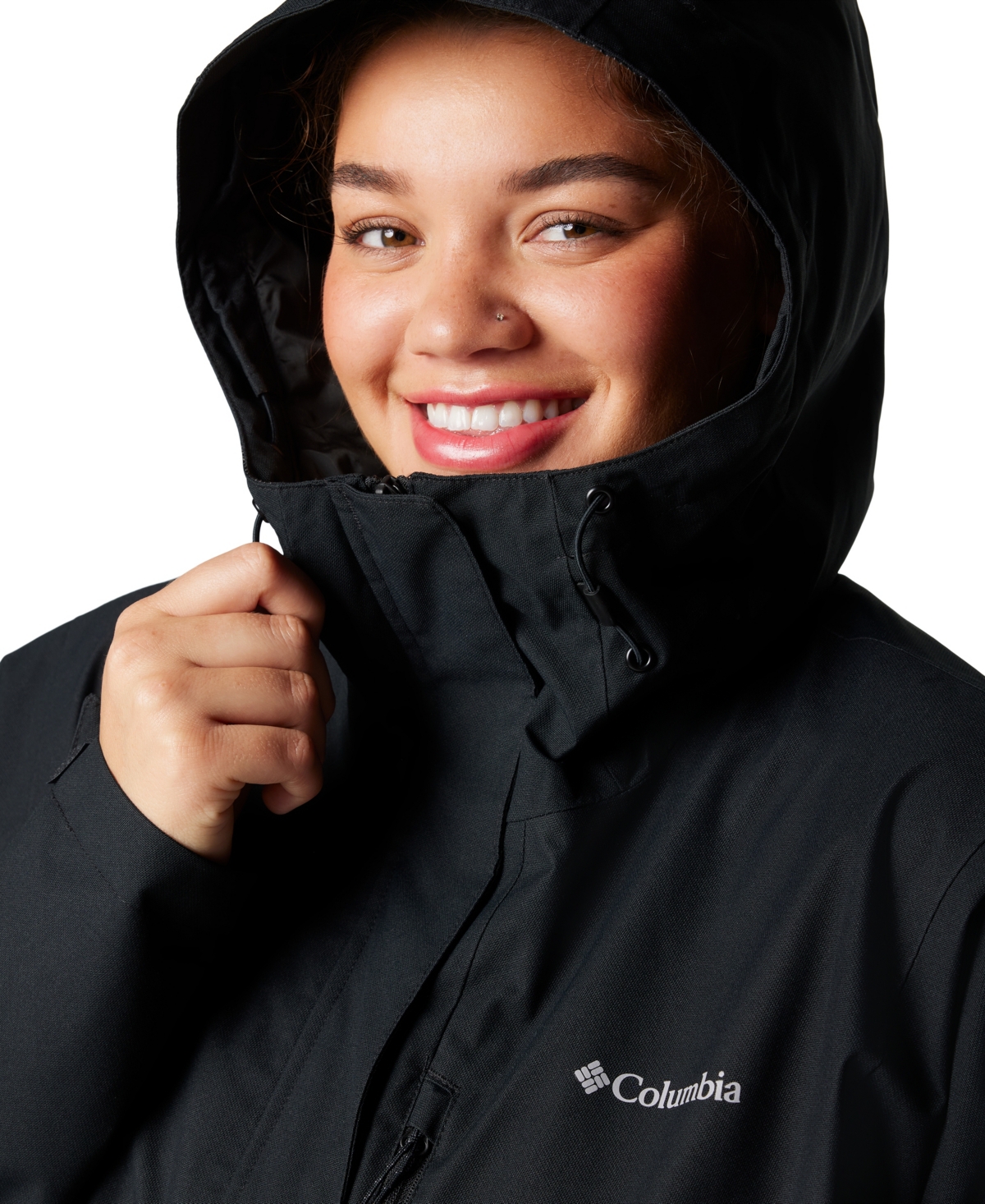 Columbia Plus Size Hikebound Ii Hooded Jacket In Black