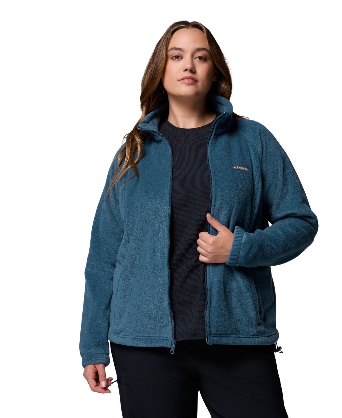 Columbia Plus Size Benton Springs Fleece Long Sleeve Jacket In Blue