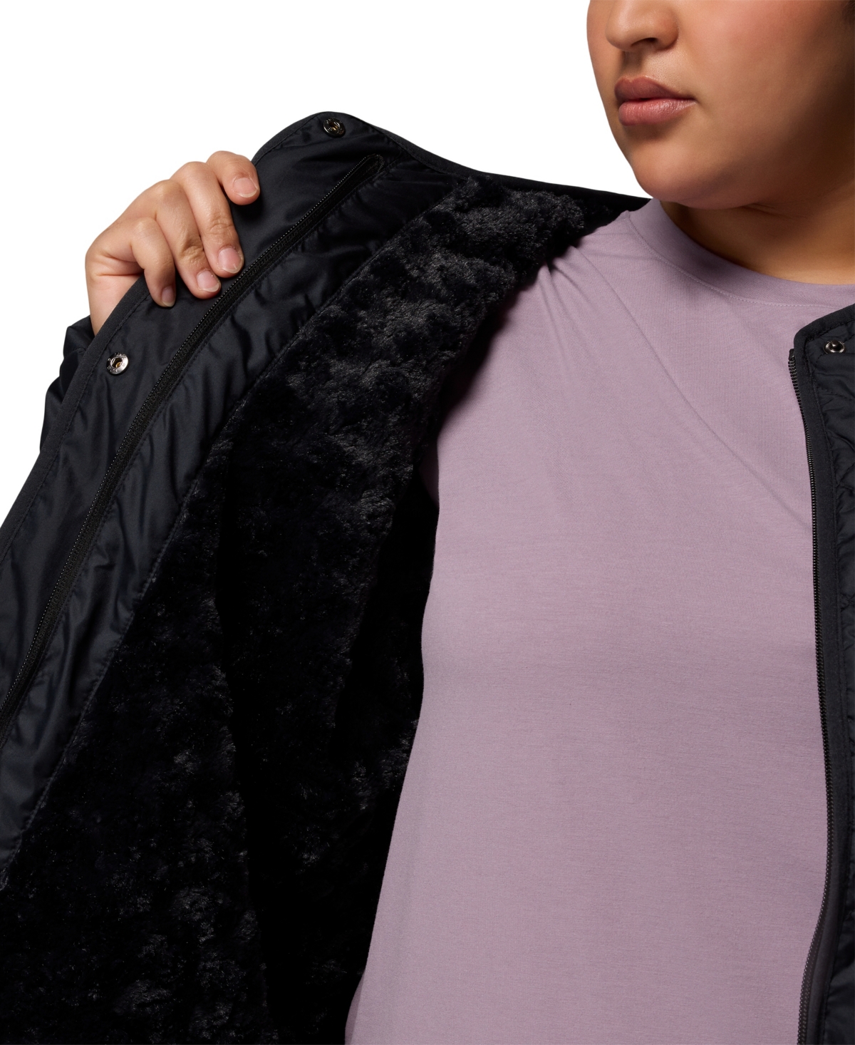 Columbia Plus Size Copper Crest Collarless Jacket In Black
