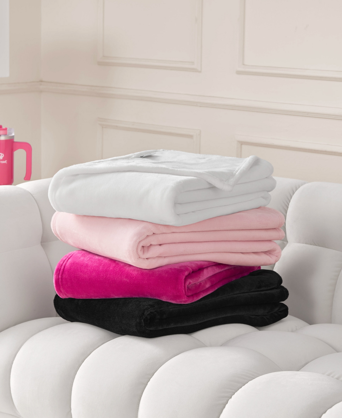 Juicy Couture Plush Throw, 50" X 70" In Pink