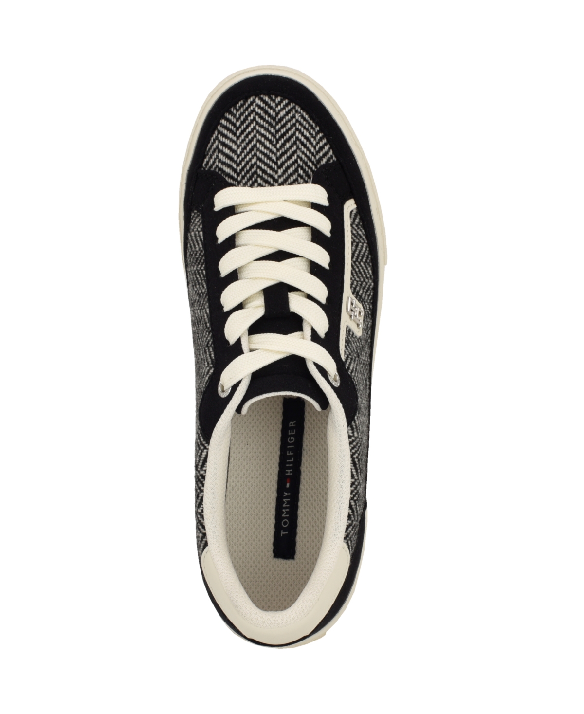 Tommy Hilfiger Women's Lencet Round Toe Lace-up Sneakers In Black