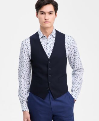 Men's Slim-Fit Techni-Cole Suit Separate Vest