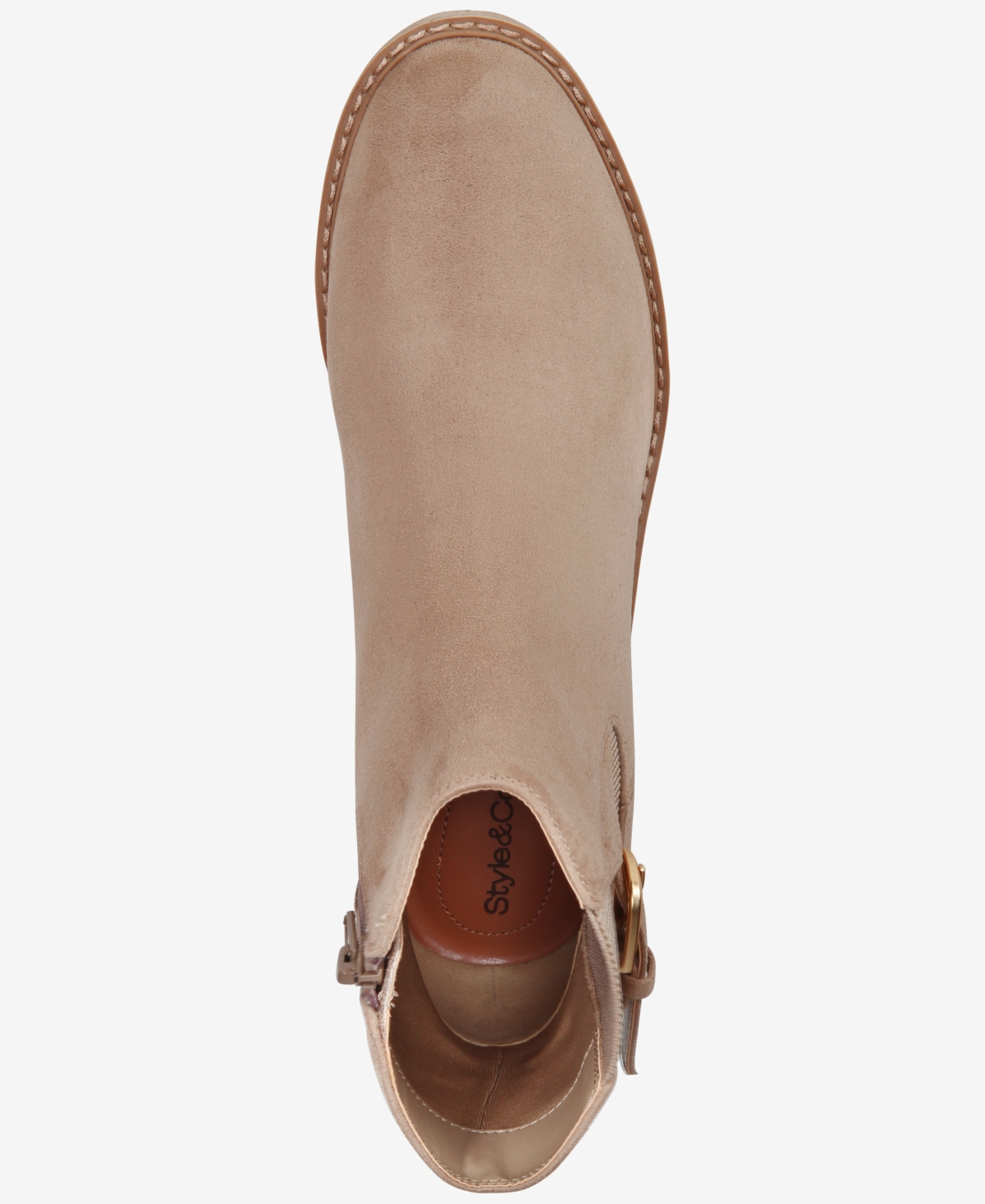 Style & Co Women's Vaill Lug Wedge Booties, Macy's Exclusive In Brown
