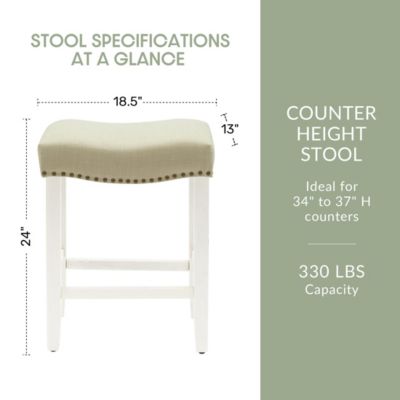 24" Upholstered Saddle Seat Counter Stool