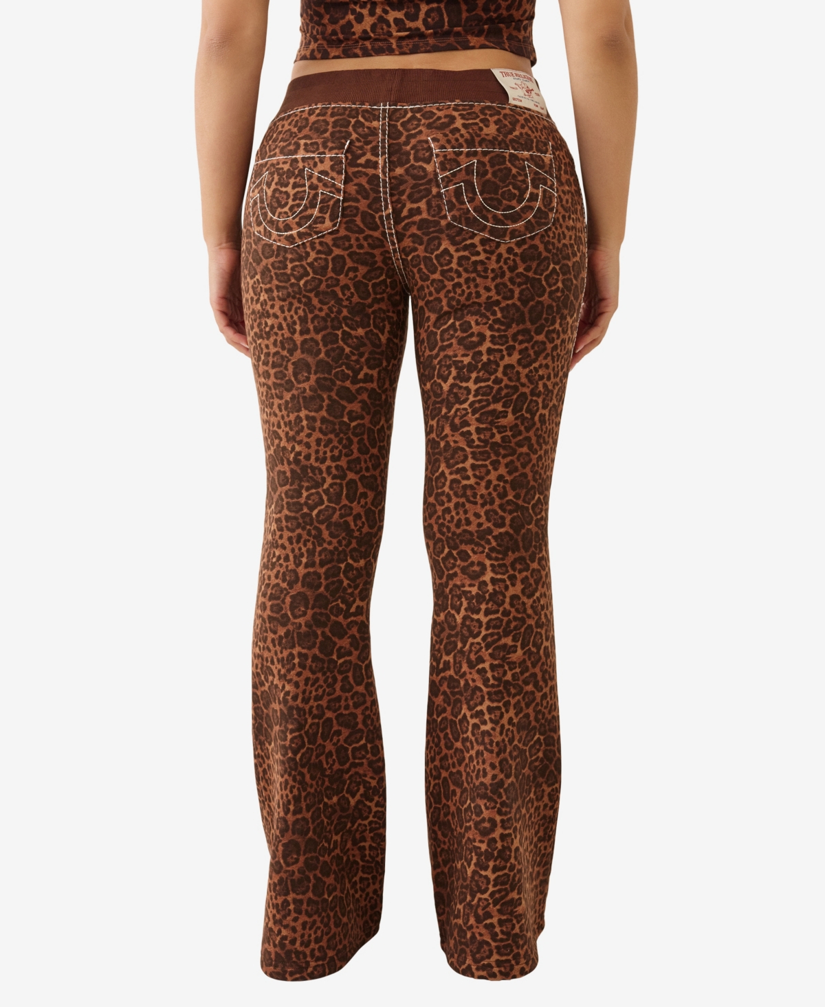 True Religion Women's Big T Crystal Leopard Flare Jeans