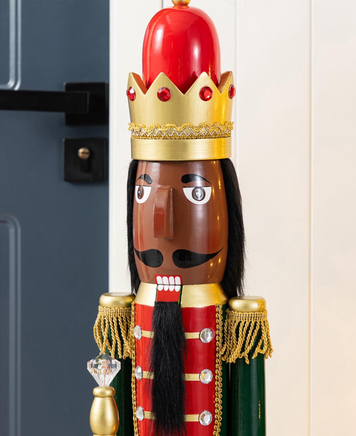 Glitzhome 42" Wooden Christmas African King Nutcracker In Multi