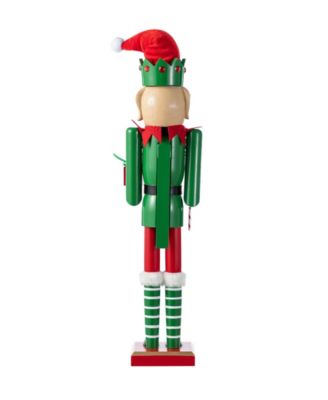 23.5" Wooden Christmas Elf Dog Nutcracker