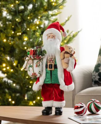 18" Faux Fur Christmas Traditional Santa Figurine