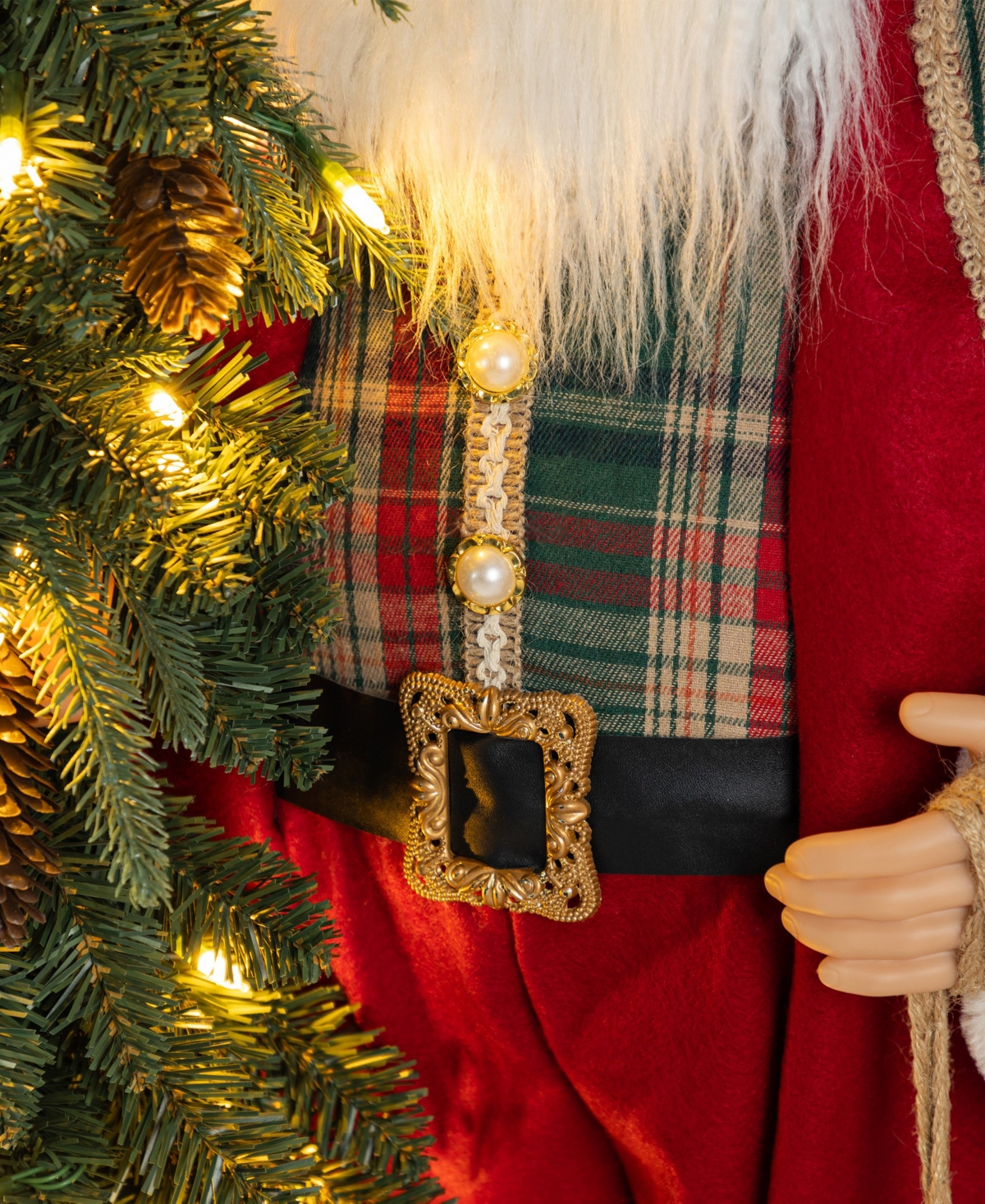 Glitzhome 4" Oversized Christmas Woodland Santa In Multi