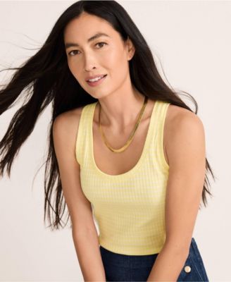 Women's Pointelle Rib UNeck Tank