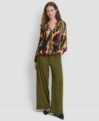 Women's Long Sleeves Pleated Top