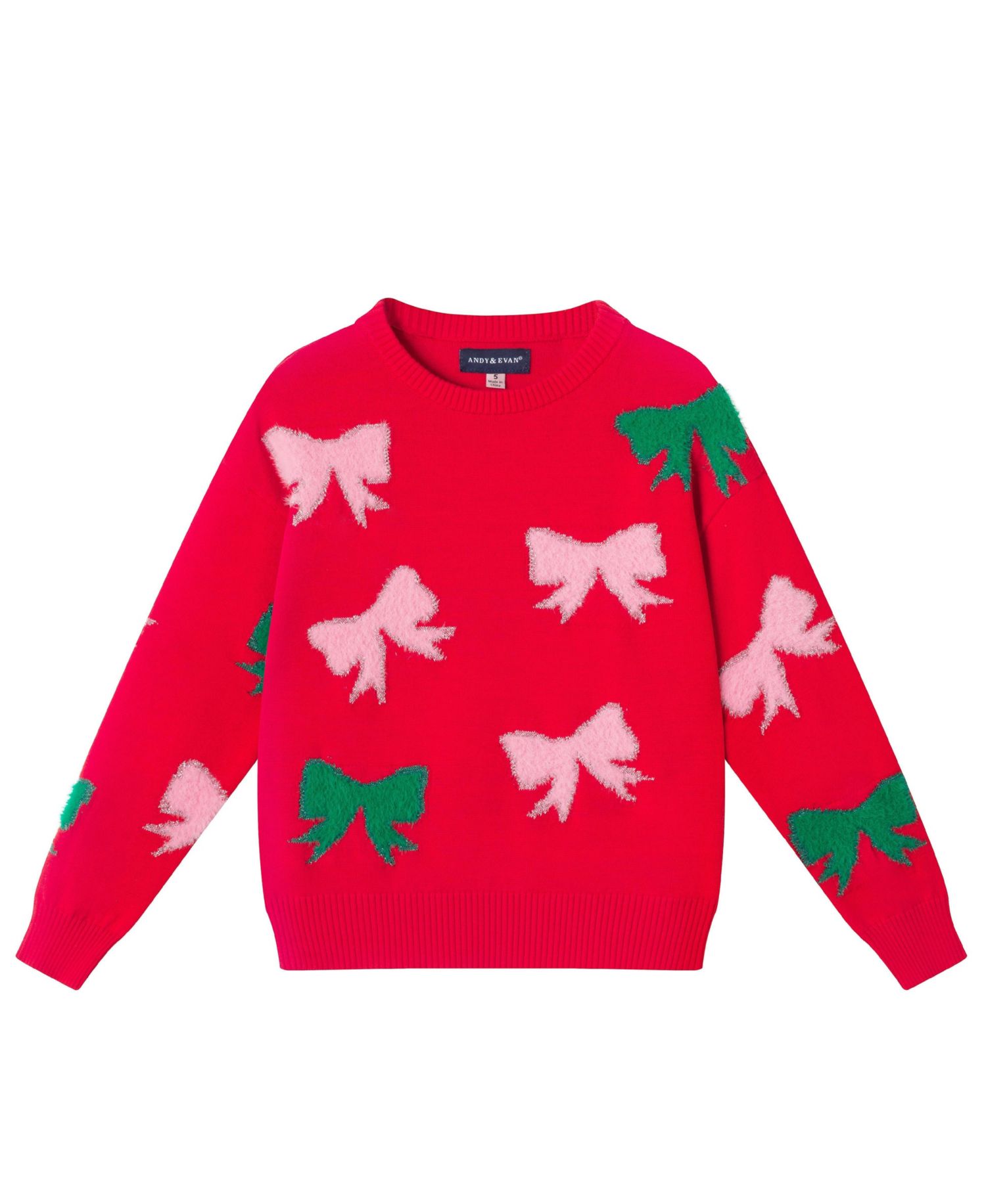 Toddler/Child Girls Intarsia Bows Sweater