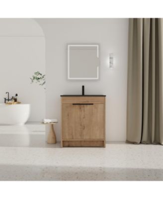 30 Inch Freestanding Vanity with Basin and Soft-Close Cabinet Doors