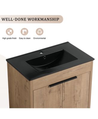 30 Inch Freestanding Vanity with Basin and Soft-Close Cabinet Doors