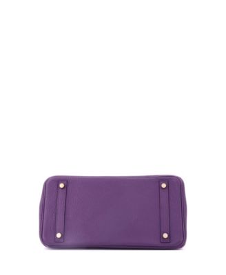 Pre-Owned Hermes Birkin 30 Handbag Purple Togo with Gold Hardware