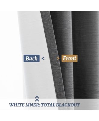 100% Blackout Cotton Blend Thermal Grommet Curtains, 2 Panels, 52"x84"