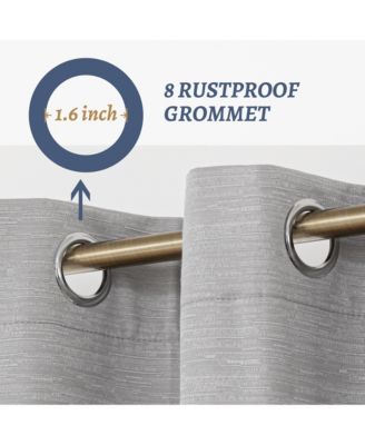 100% Blackout Cotton Blend Thermal Grommet Curtains, 2 Panels