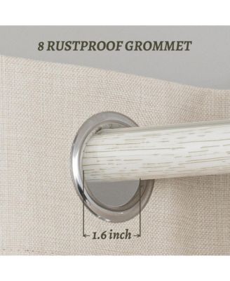 100% Blackout Linen Texture Curtains with Grommet Top, 2 Panels