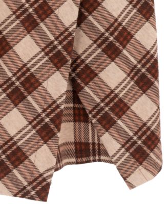 Big Girls 2-Piece Plaid Top, Jumper with Shorts, and Necklace Set