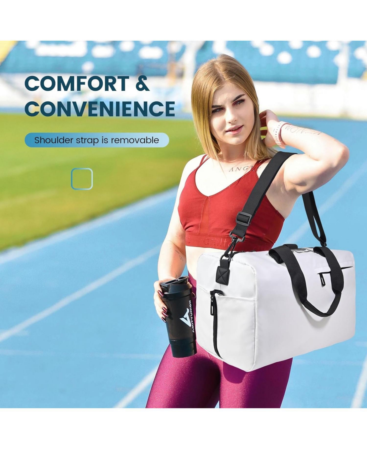 Lightweight Gym Bag for Women Man,Water Resistant Duffle Bag for Travel with Wet Pocket,Wear-resistant Weekender Overnight Duffel Bag,Travel Bag Easy