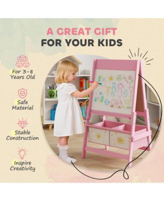 3-in-1 Art Easel for Kids, Double-Sided Kids Easel with Paper Roll,