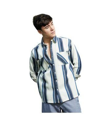 Men's Shadow-Striped Oversized Shirt