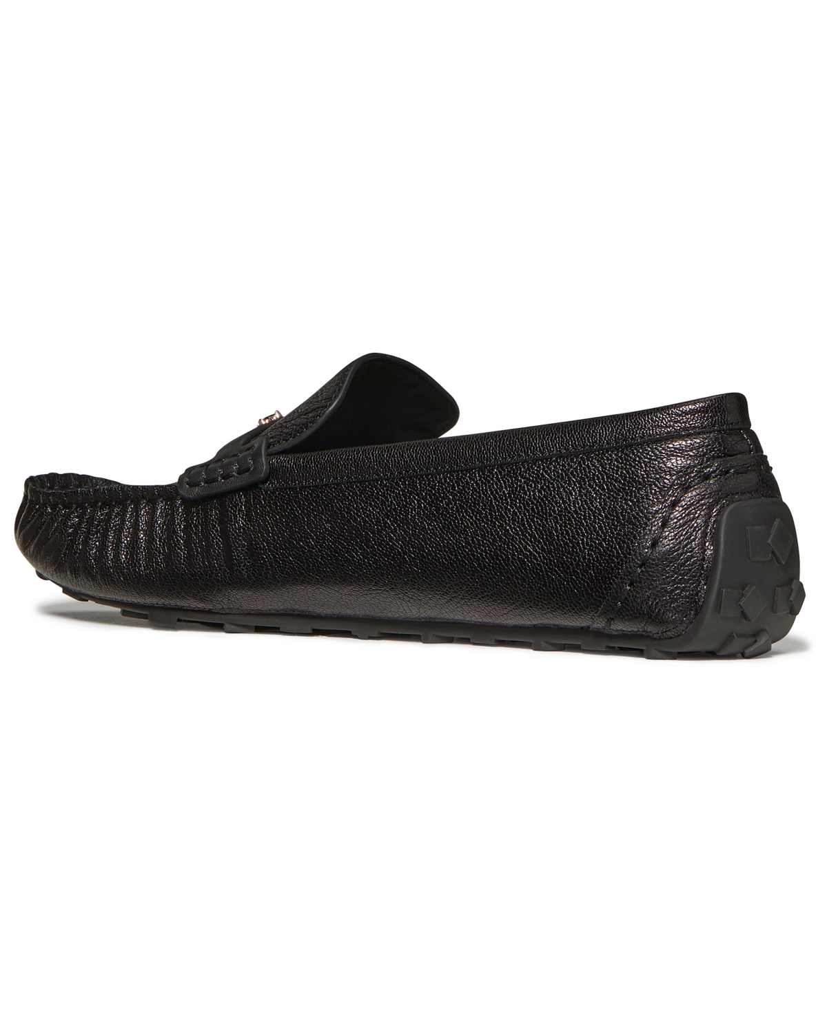 Kate Spade Women's Flower Stud Round Toe Moccasin Loafers In Black