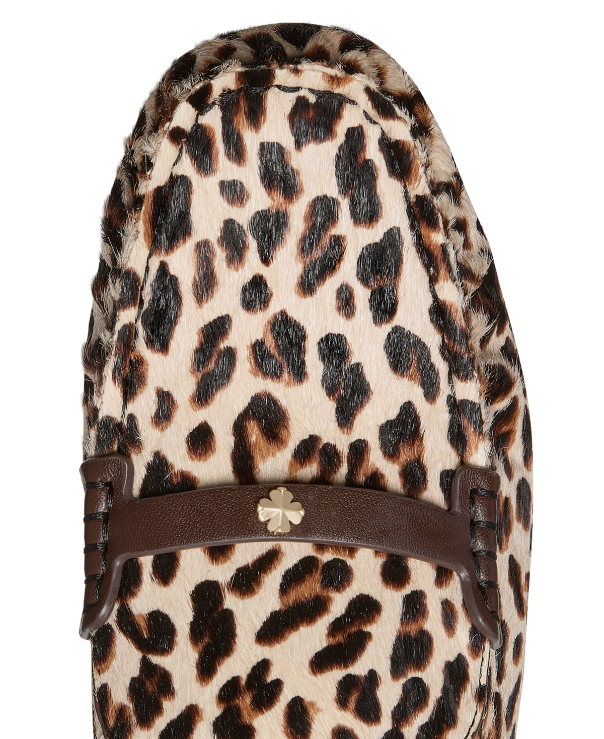 Kate Spade Women's Flower Stud Round Toe Moccasin Loafers In Animal Print